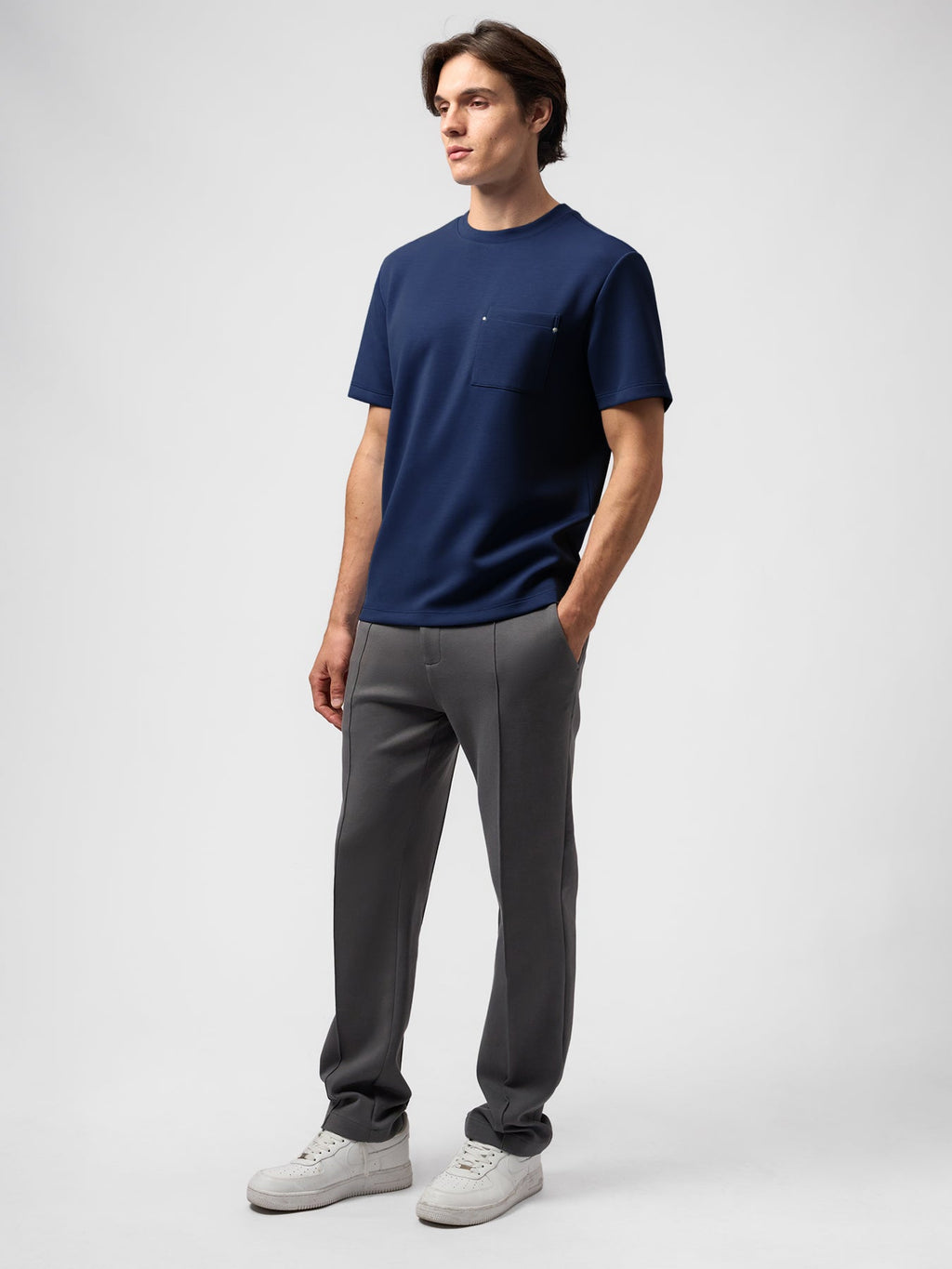 Modal Blend Pocket Tee with Rivet